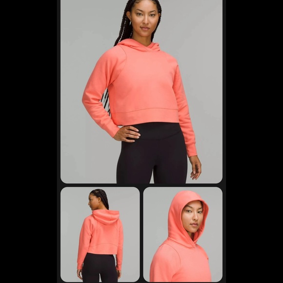 💕LULULEMON LOUNGEFUL CROPPED HOODIE/JACKET-RASPBERRY CREAM-14💕 - Picture 14 of 16